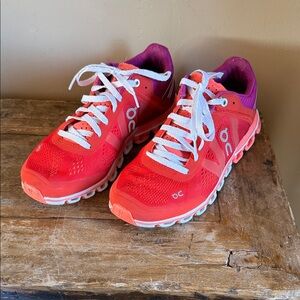 On Cloud Orange and Purple Sneakers Size 37